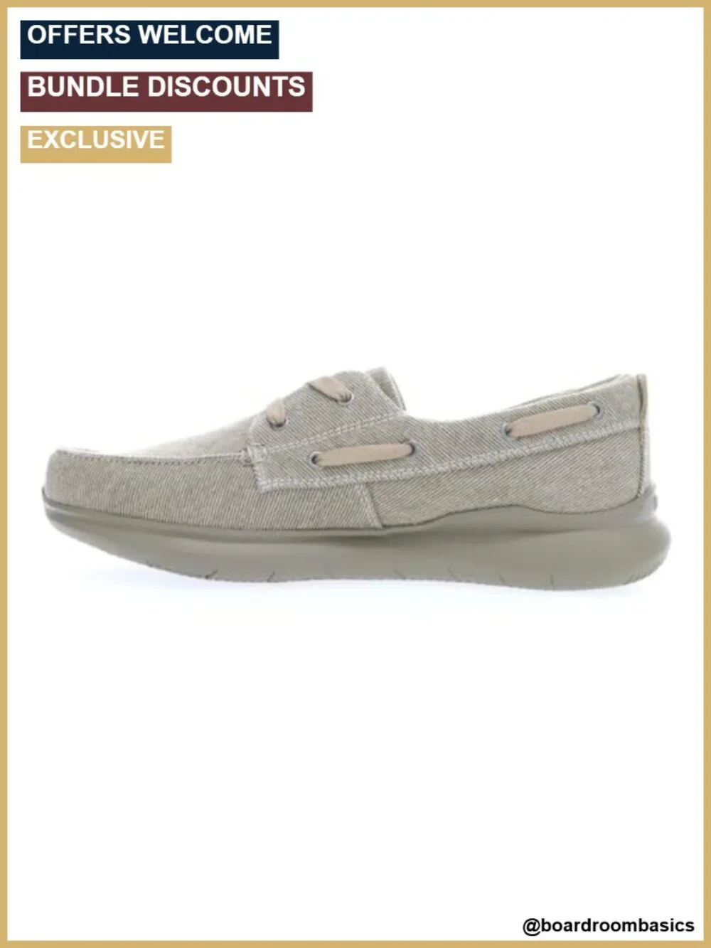 Men's Canvas Boat Shoes Lace Up Casual Loafers Slip Ons Comfort